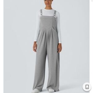 Halara Pockets Waffle Casual Overalls Gray Size Medium